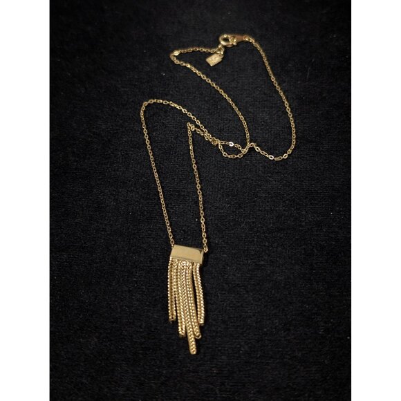 Vintage Accents by Hallmark Gold Tone Chain Fringe Dainty Necklace 14" - Picture 3 of 8